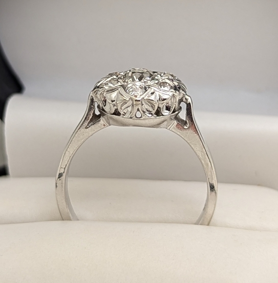 Gorgeous Vintage 14K Gold Floral Mine Cut Diamond Engagement Ring 1-1/4 CTW - Picture 9 of 13